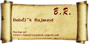 Bebők Rajmund névjegykártya